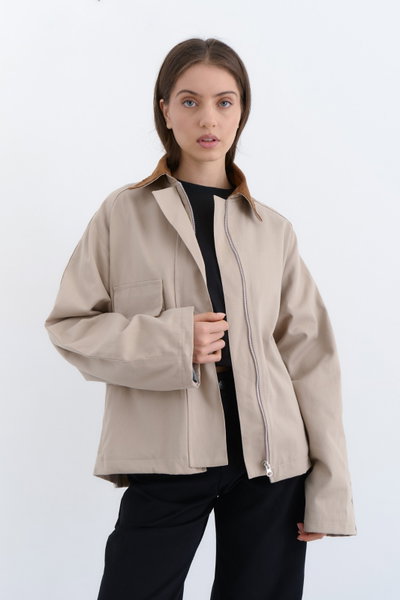 Campera BARN NEGRO - NUDE Y BEIGE