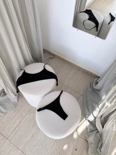 Conjunto Cora Negro de Algodón