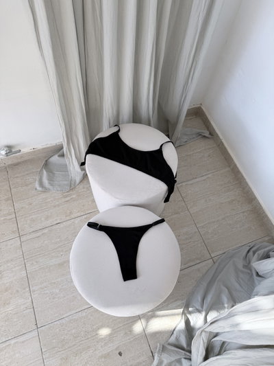 Conjunto Cora Negro de Algodón
