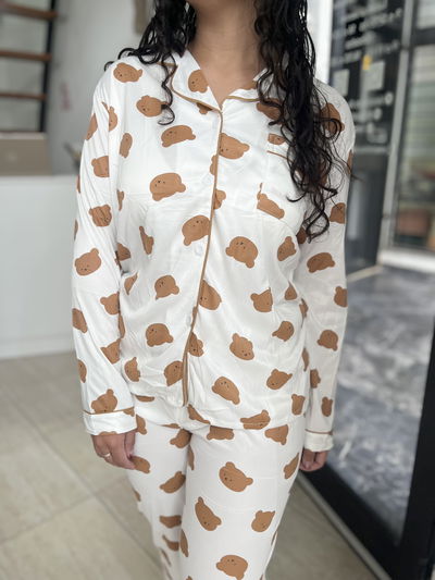 Pijama Peluche Marrón 