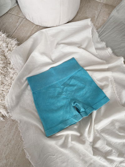 Calza Corta Seamless Push Up Celeste
