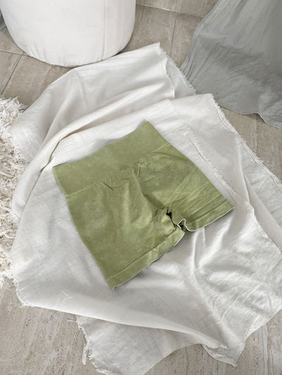 Calza Corta Seamless Push Up Verde Agua