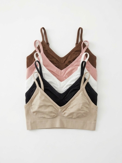 CORPIÑO SEAMLESS NEGRO SKIN CHOCO ROSA Y OFF WHITE BA183
