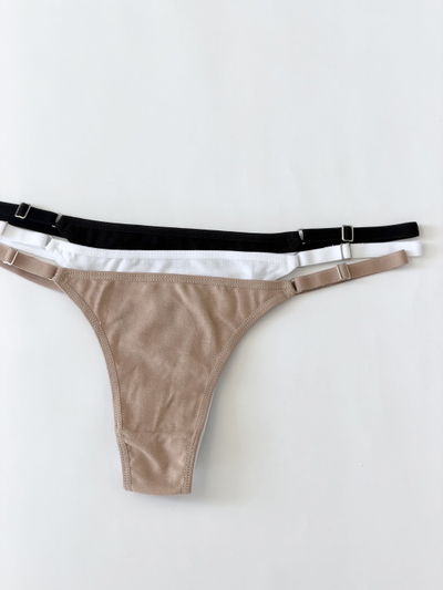 93001 Pack x3 Tanga Less Lisas Alg y Lyc. BL-NG-NU