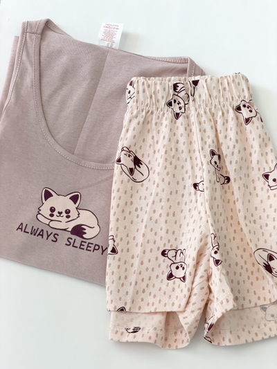 PIJAMA ZORRO MUSCULOSA ROSA