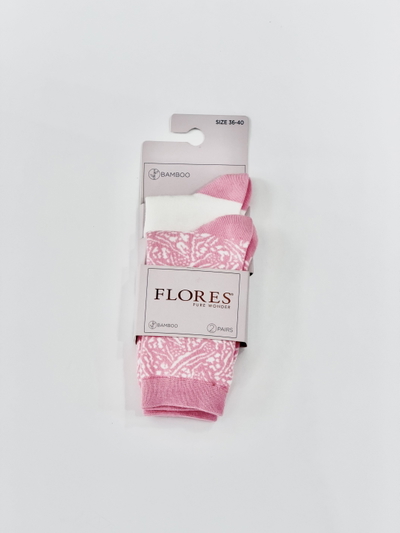 PACK X2 CALCETÍN ESTAMPAS “ FLORES “ MEDIA CAÑA