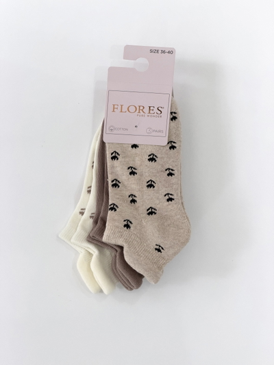 PACK X3 CALCETÍN ESTAMPAS “ FLORES “ TOBILLERO EXTRA CORTO