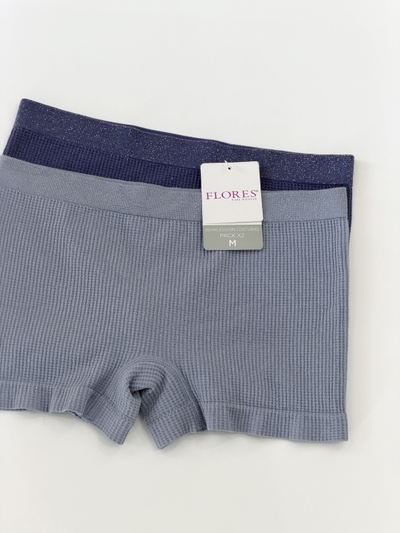 PACK X2 BOYSHORT RIB SEAMLESS SIN COSTURAS “ FLORES “