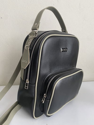 Mini Mochila Mila - Negro & Verde Musgo