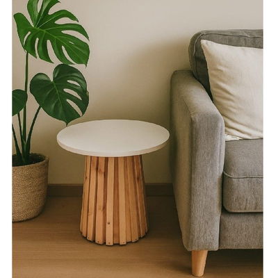 MESA RATONA VARILLADA TAPA BLANCA