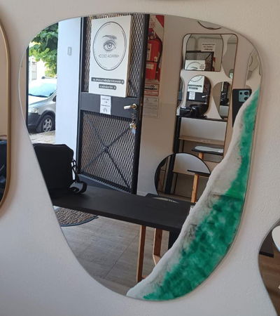 ESPEJO ROCK DECO RESINA 70X60 CM