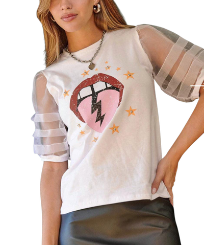 Remera algodón tul
