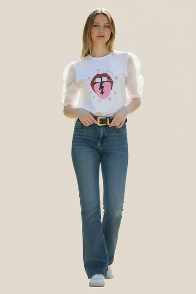 Remera algodón tul
