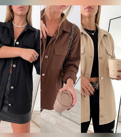 Chaqueta gabardina oversize 