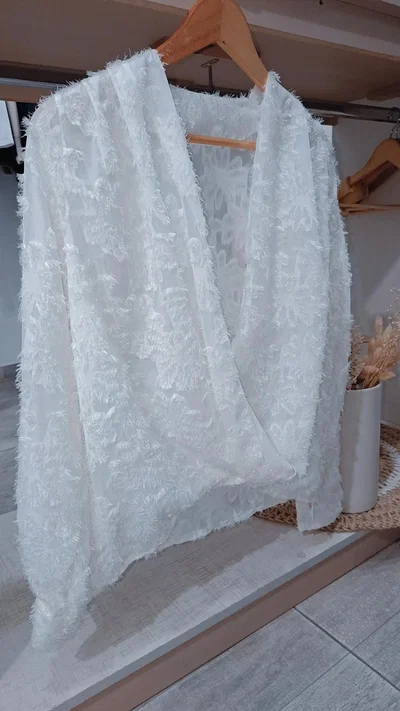 Blusa gasa flecos 