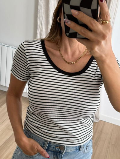 Remera Mawi raya fina blanco 