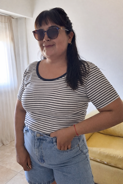 Remera Mawi raya fina blanco 