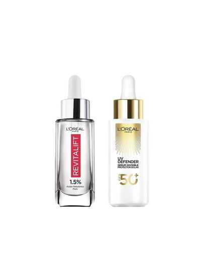 Kit dúo rutina diaria L’Oréal Serum revitalift + protector solar defender Serum 