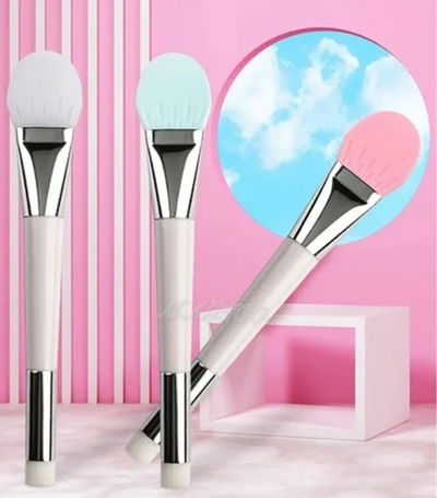 Pincel doble punta silicona y brocha facial