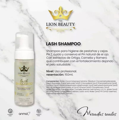 Lash shampoo Lion Beauty 150ml NO INCLUYE DESCUENTO 