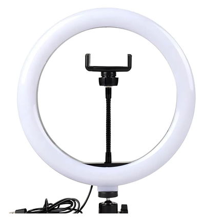 Aro de luz led 30cm de 12 pulgadas 3 tonos de luz y trae soporte de celular 