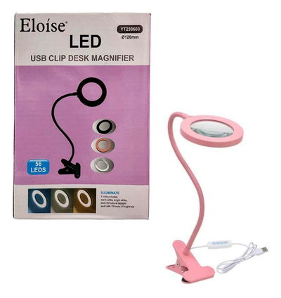 Lámpara lupa rosa
