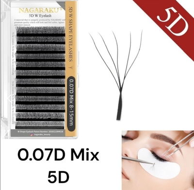 Pestañas Nagaraku tecnologícas 5D mix y largos unicos