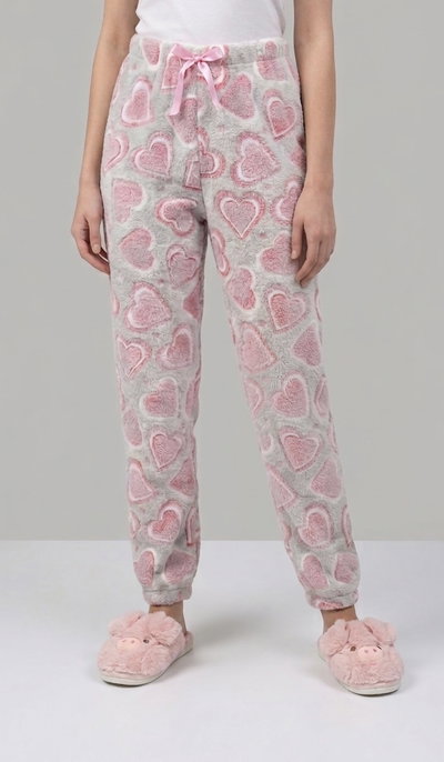 Pantalón polar soft luminoso corazones 