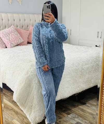 Pijama trenzado azul 