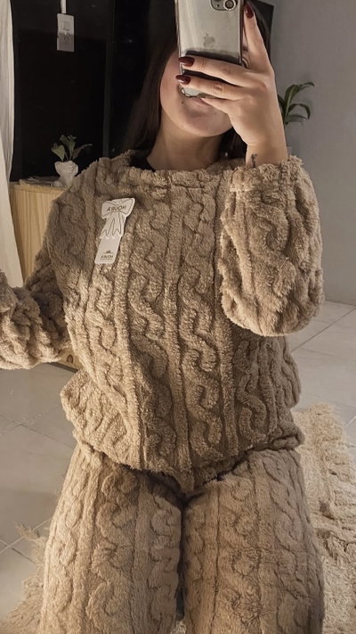 Pijama trenzado chocolate 