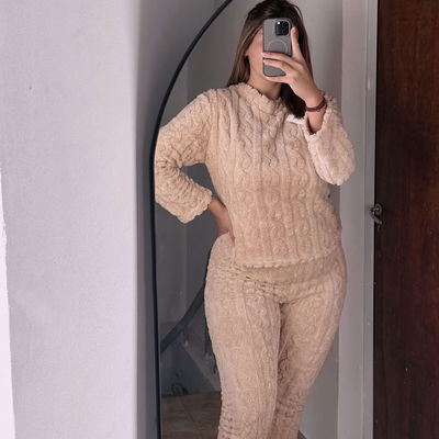 Pijama trenzado avellana