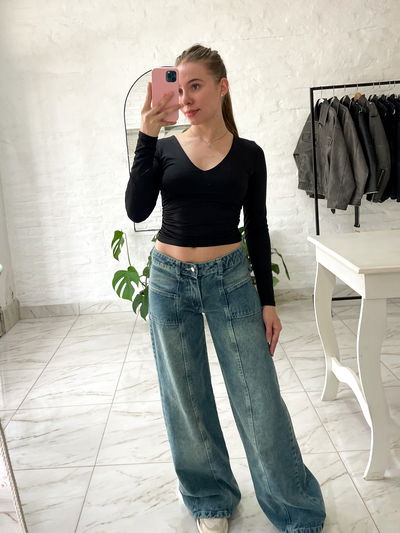 Wide leg - tiro bajo -  talle 36 al 42 