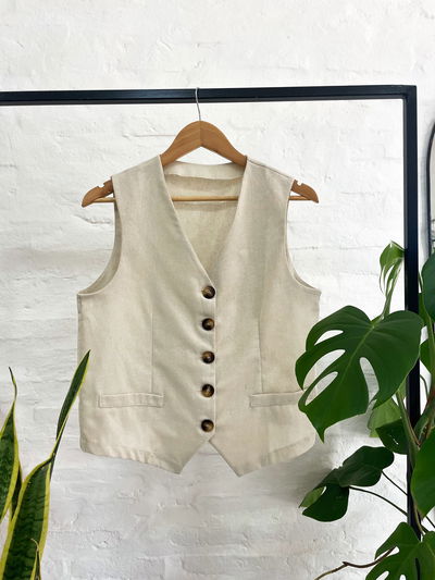 Chaleco de lino - beige  M