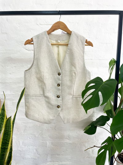 Chaleco de lino - beige claro M