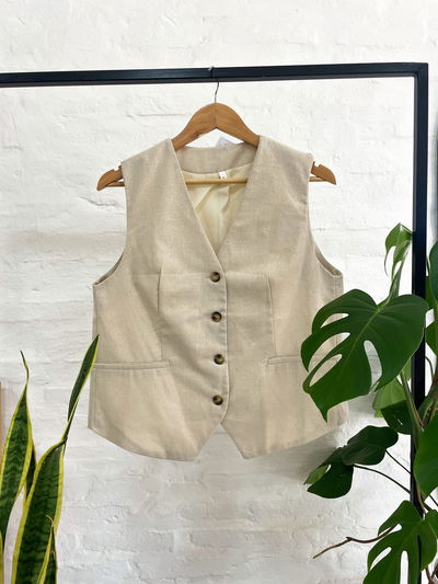 Chaleco de lino - beige M