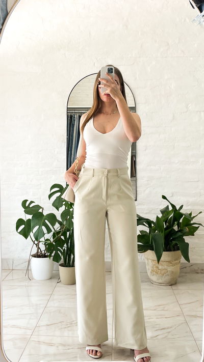 Pantalón sastrero - hueso - talles 1 y 2