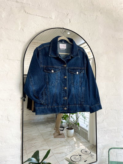 Campera de jeans oversize - azul