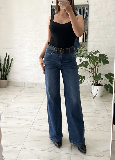 Jeans elastizado y recto - tiro alto