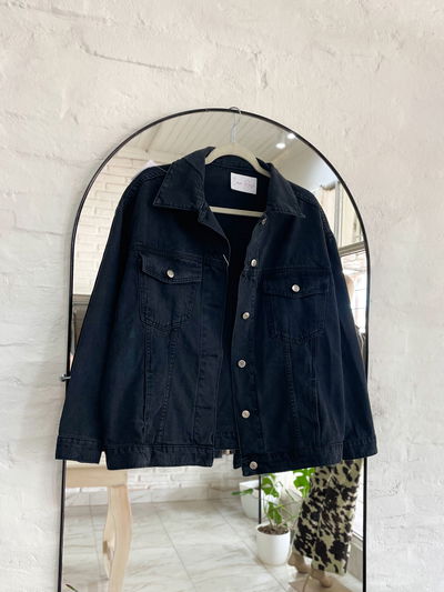 Campera de jeans - negro (talle L)