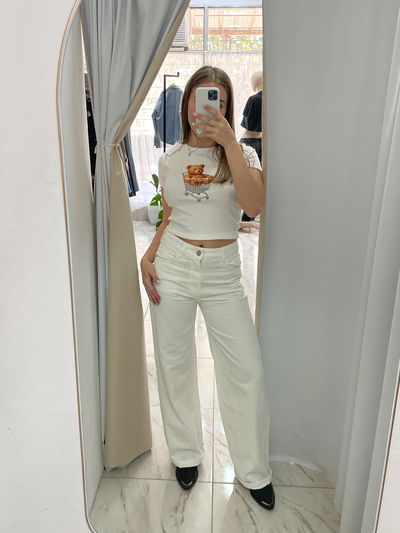 Jeans rigido y recto - tiro alto