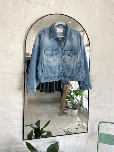 Campera de jeans oversize - celeste