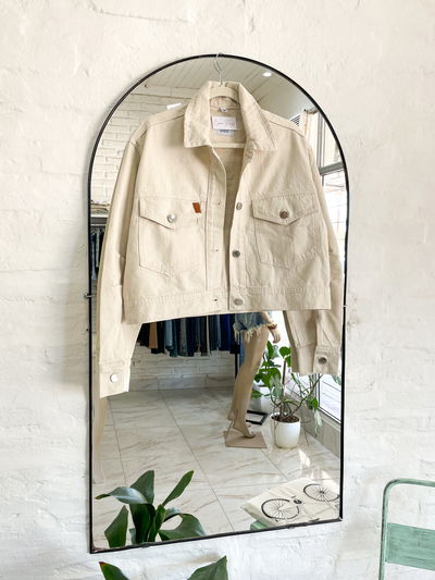 Campera de jeans oversize - crema