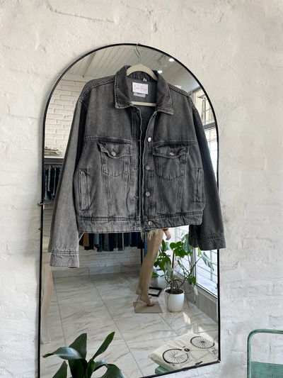 Campera de jeans oversize - gris