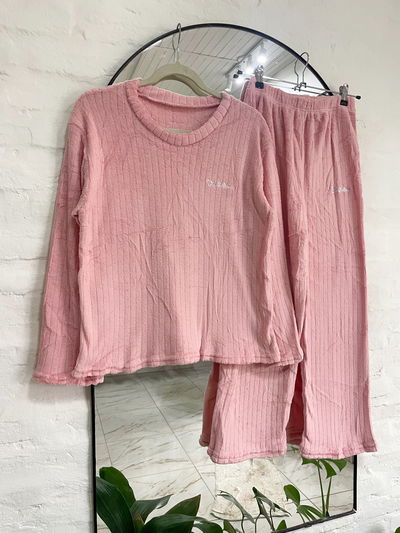 Pijama rosa liso - polar - 36 al 44