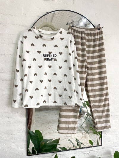 Pijama corazones - polar - 36 al 44