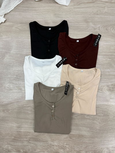 Remera de morley con botones 
