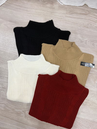 Sweater de lana media polera 