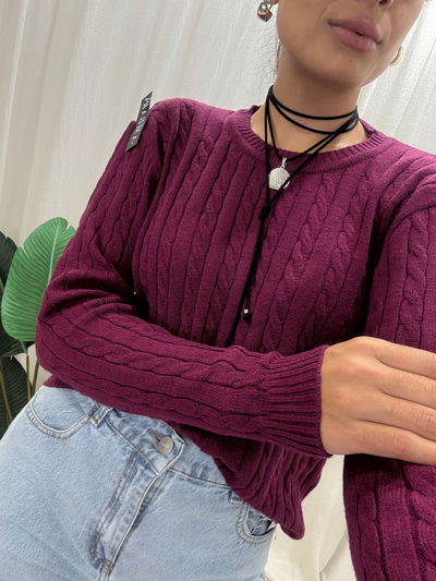 Sweater de lana trenzado 