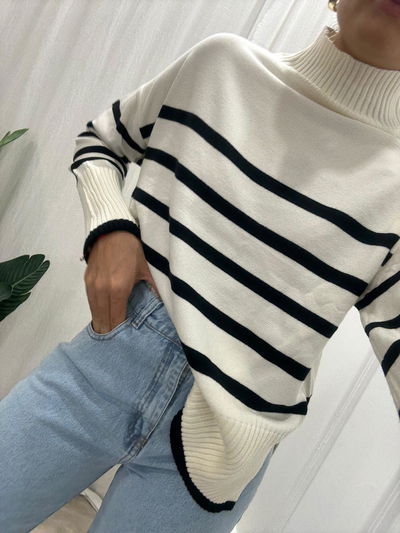 Sweater de bremer media polera rayado 