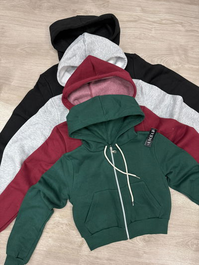 Campera de algodón corta frisada 